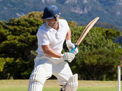 banner of cricketer in sunshine