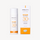 White cylindrical sunscreen bottle and its rectangular box packaging, both displaying orange SPF 30 details. image