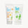 Two white tubes of sun care products for children, one for sun cream and one for lotion and after sun. image